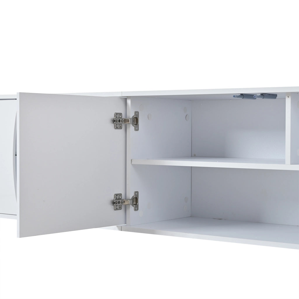 MOBILE TV 180x40x45 cm con 3 ante e LED bianco in pannello truciolare
