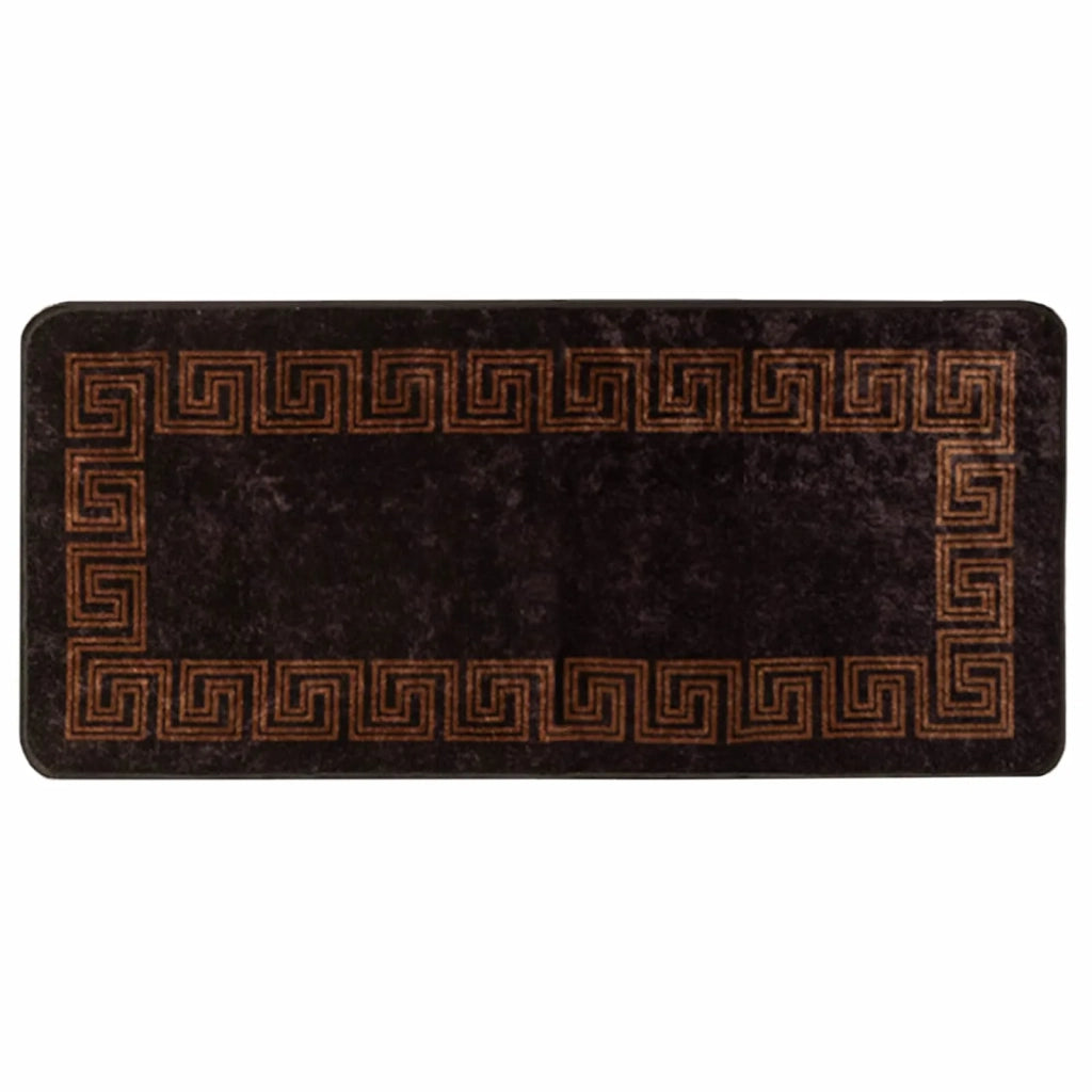 Runner Tappeto MARSA Nero 50 x 100 cm Poliestere e PVC