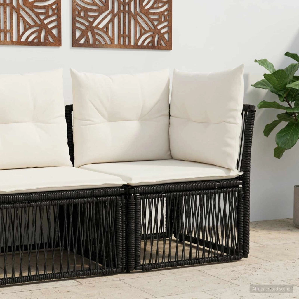 Unità divano angolare Nero polyrattan 42026710
