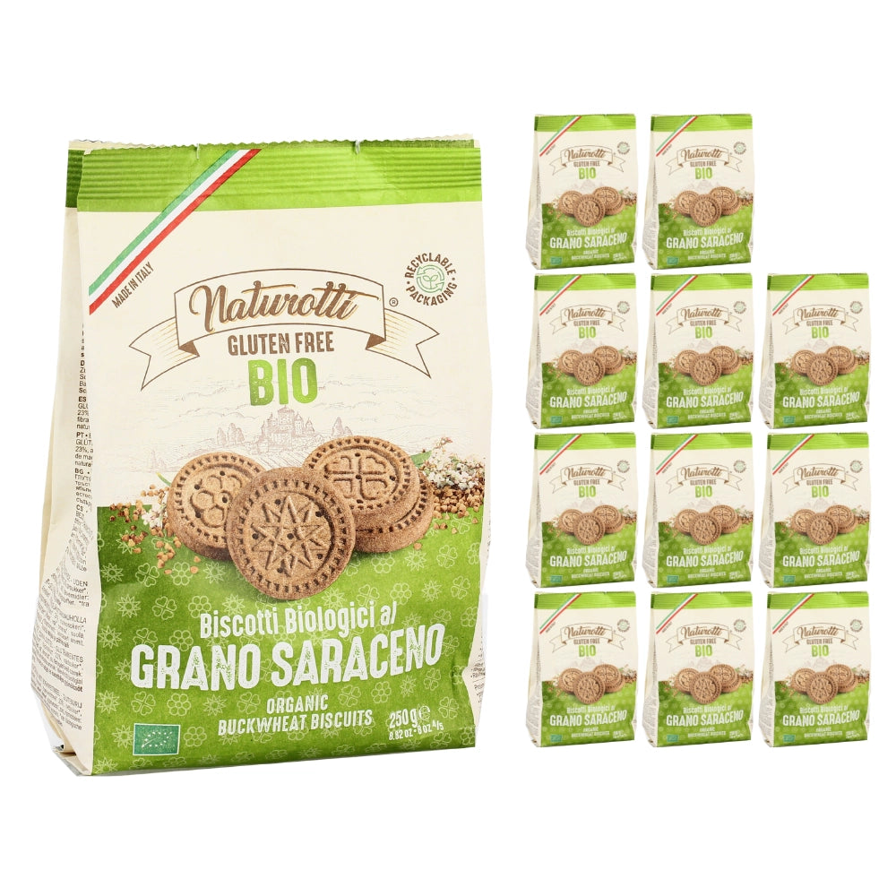 Pasta natura biscotti naturotti al grano saraceno 12 confezioni da 250 grammi