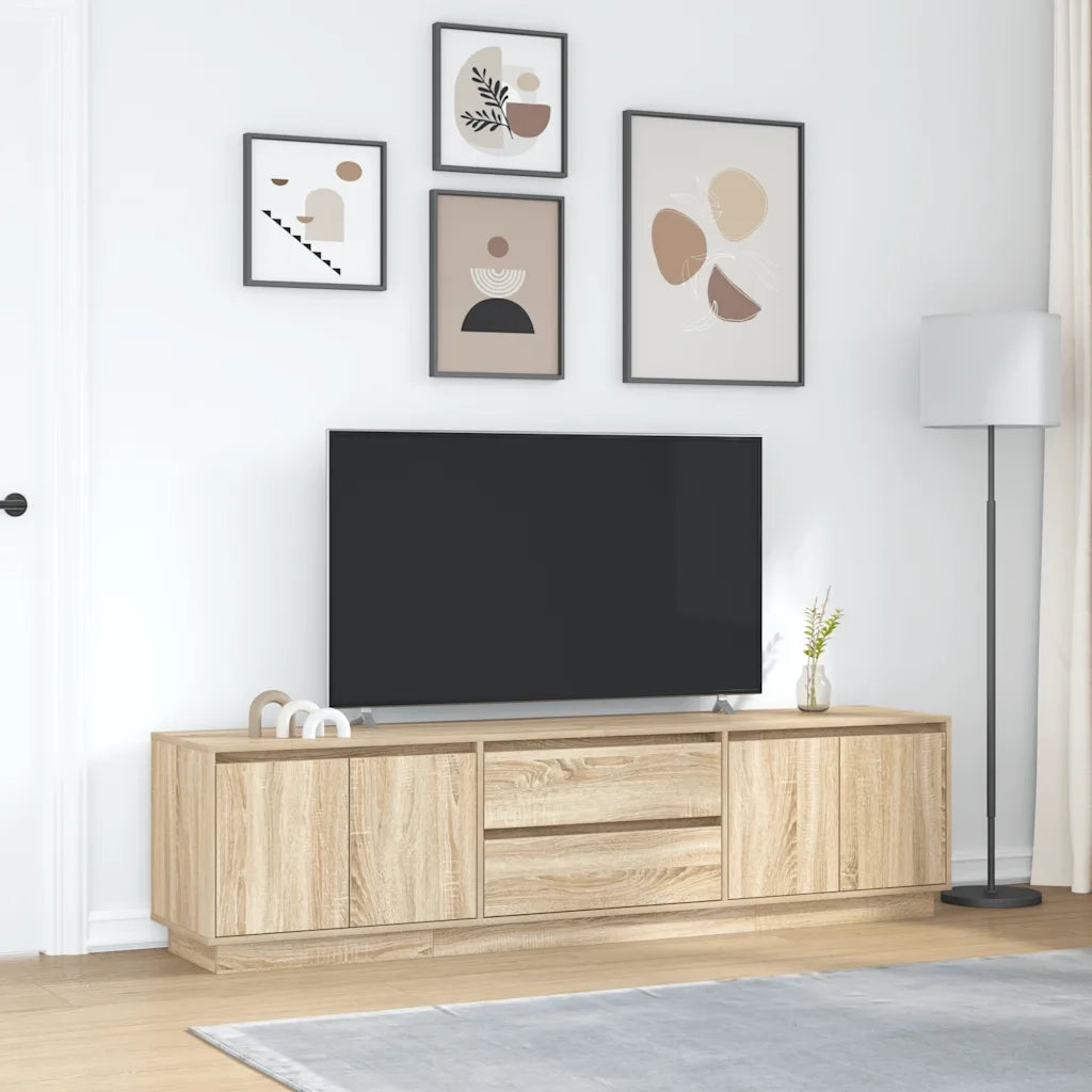 Mobile Porta TV con Luci LED Rovere Sonoma 193,5x41x50 cm 3328437