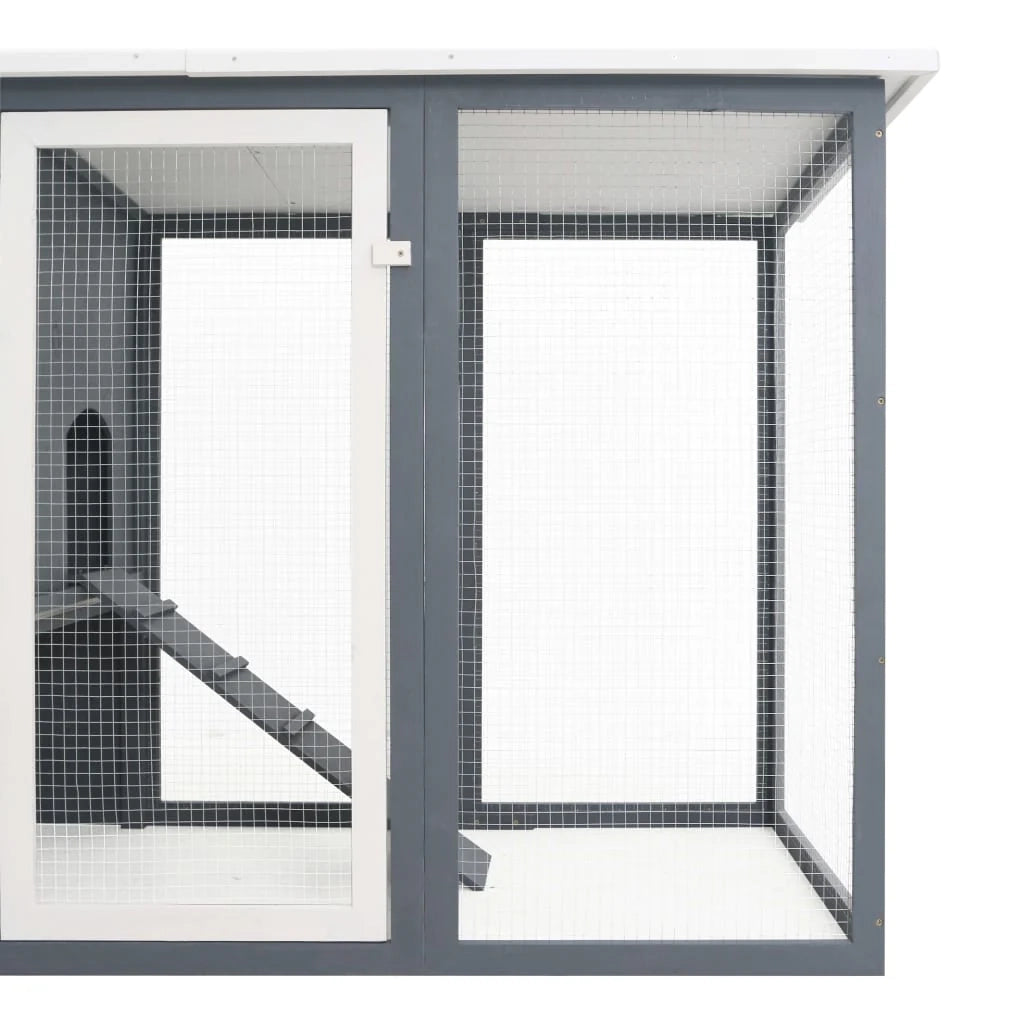 Pollaio da esterno con 1 nido 202 x 75 x 98 cm legno grigio 02_0001698