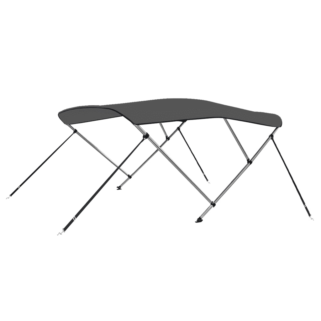 Bimini di Prua con Tendalino a 3 Archi Antracite 183x160x137 cm 93134