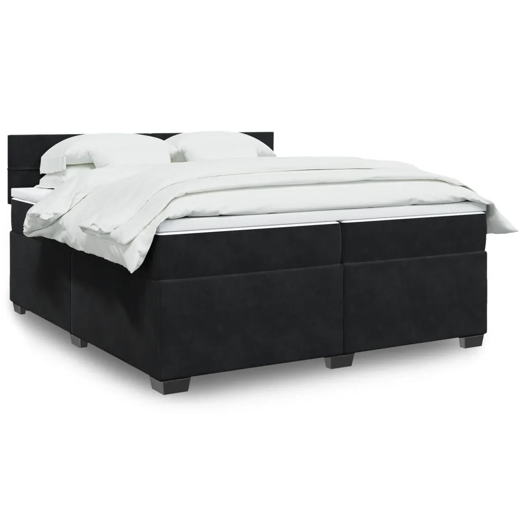 Giroletto a Molle con Materasso Nero 200x200 cm in Velluto 3288704