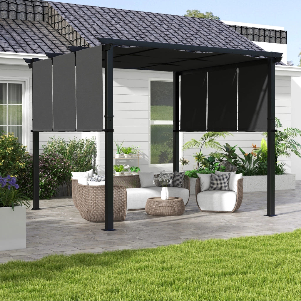 Cenador da Giardino 3x3 m ¨C zephmum ¨C Grigio Scuro Acciaio