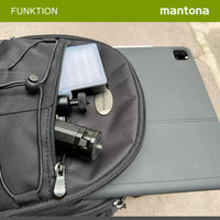 Mantona Azurit zaino fotografico per fotocamera SLR DSLR max 5 obiettivi e accessori, con attacco per treppiede, piedini, maniglia e tracolla di trasporto