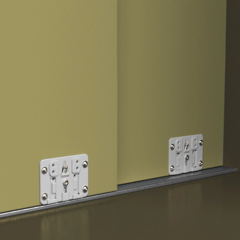 Kit di ferramenta per armadio 2 con porte scorrevoli e chiusura soft Flow2 con binari incassati 2,35 m, pannelli non i..