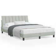 Letto con Materasso Hanko Grigio Chiaro 120x200 cm in Velluto 3208586