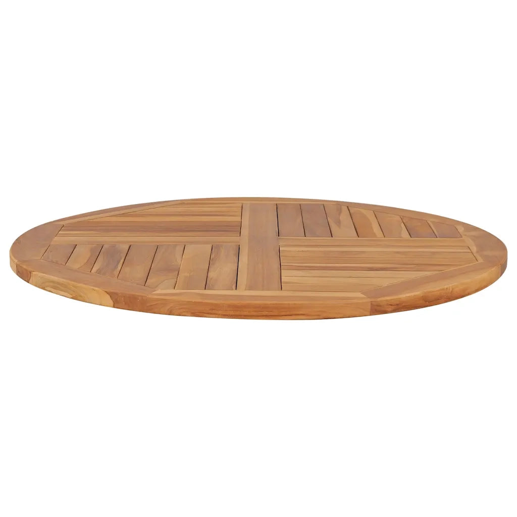 Piano Tavolo in Legno Massello di Teak Rotondo 2,5 cm 90 cm 48987