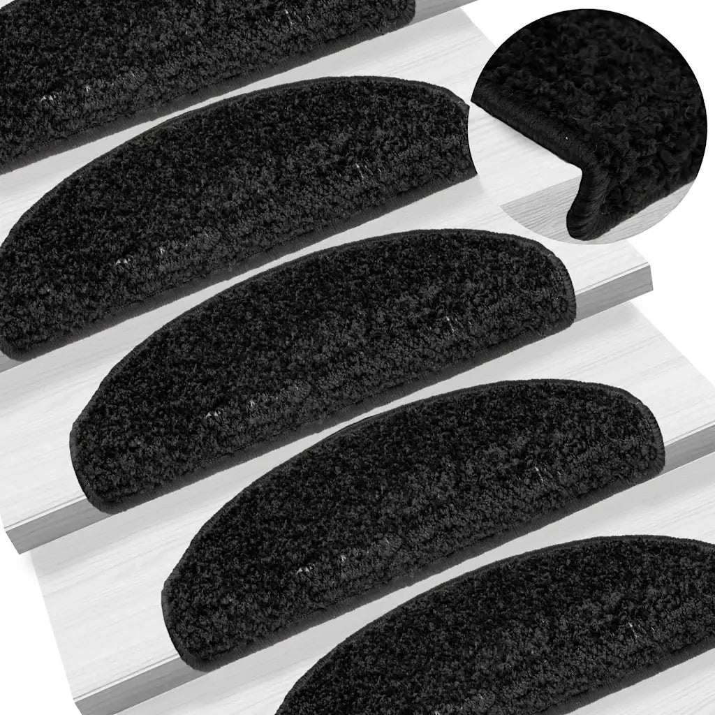 Tappetini per scale 20 pz | Gradini per Scale 65x21x4 cm Nero Semicircolari Grandi