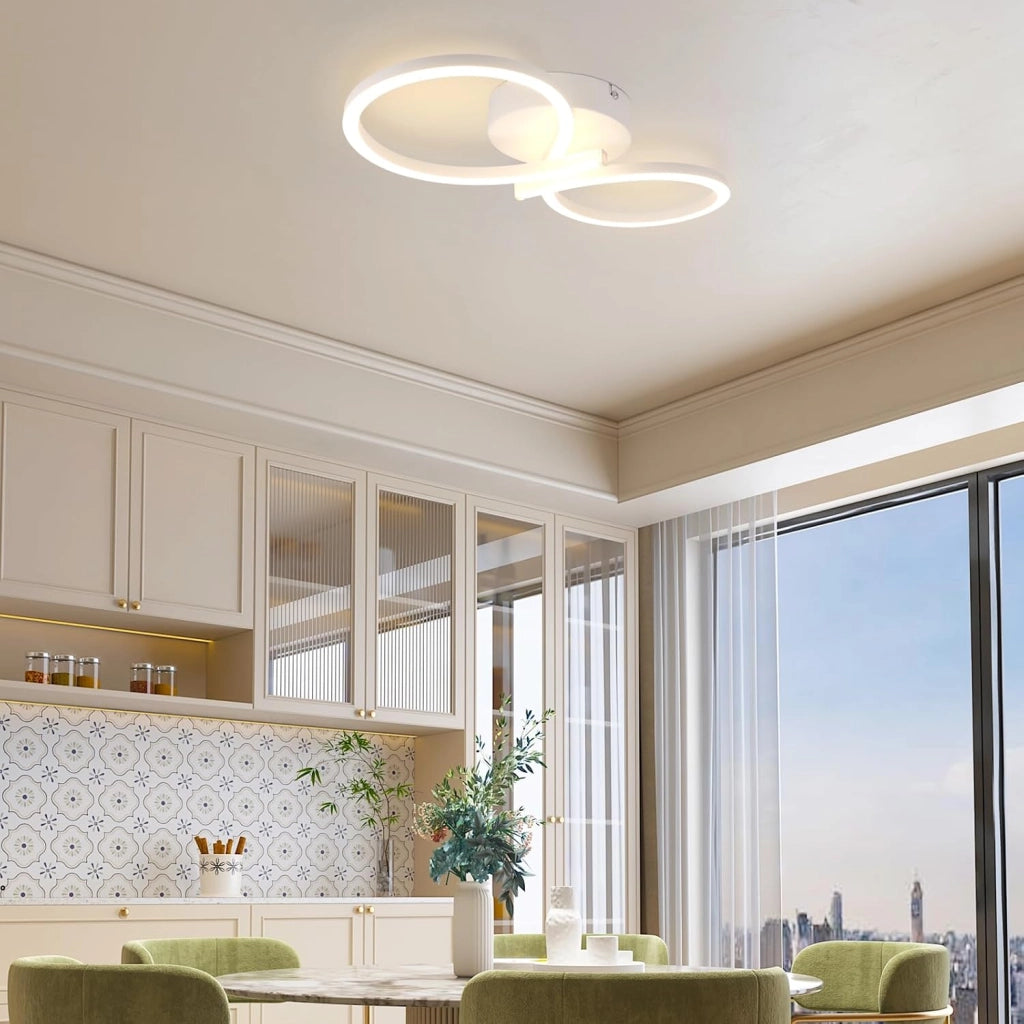 ZMH Lampada da soffitto plafoniera LED moderna bianca 24W 8 forme per soggiorno corridoio