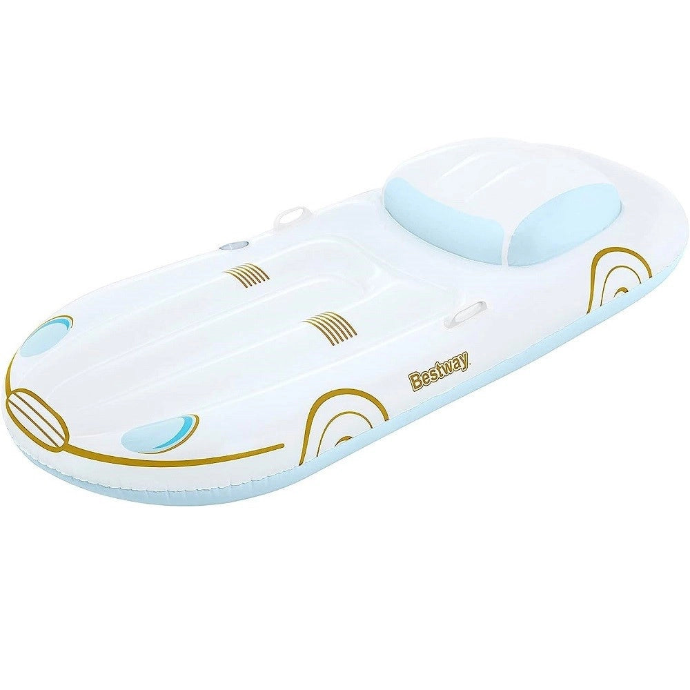 Trade Shop - Materassino Gonfiabile Galleggiante Piscina 228x108cm Portabibite Maniglie 43651 -