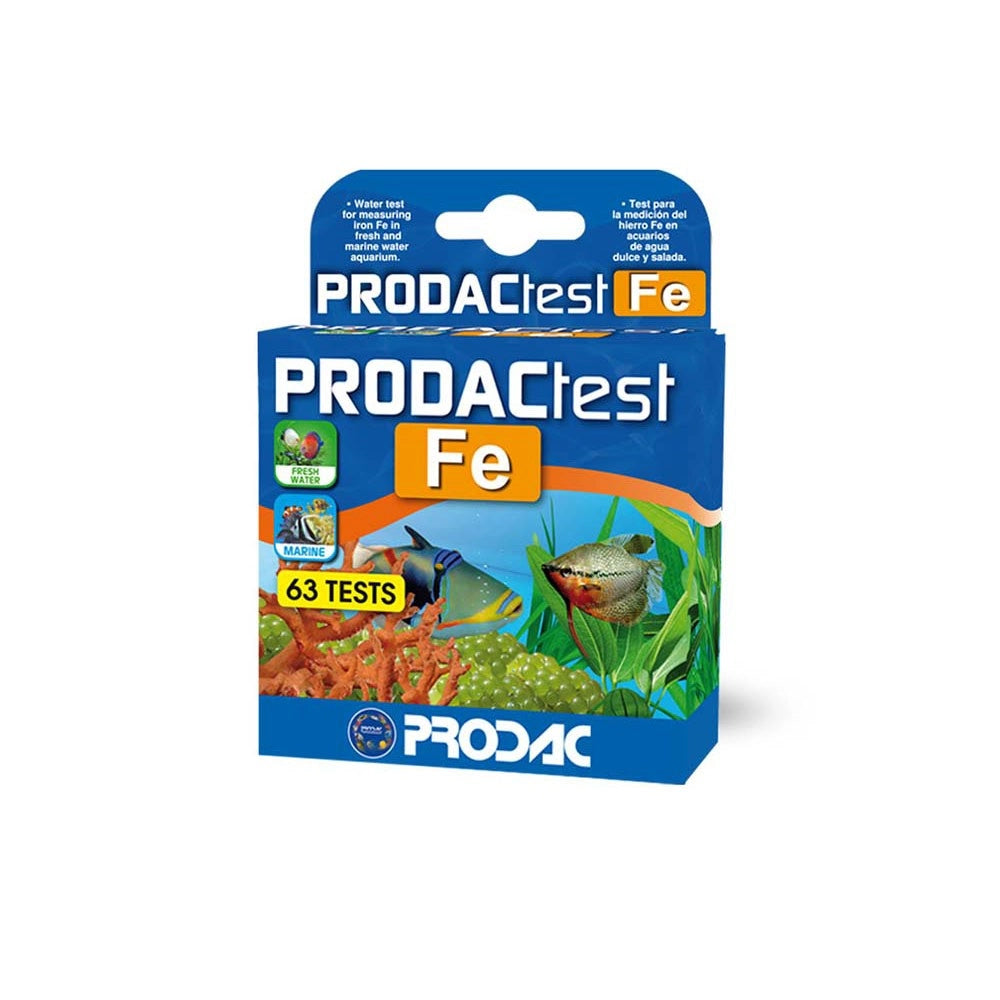Prodac Test FE - Test per il Controllo del Ferro in Acqua Dolce/Marina - Utile per Circa 63 Test