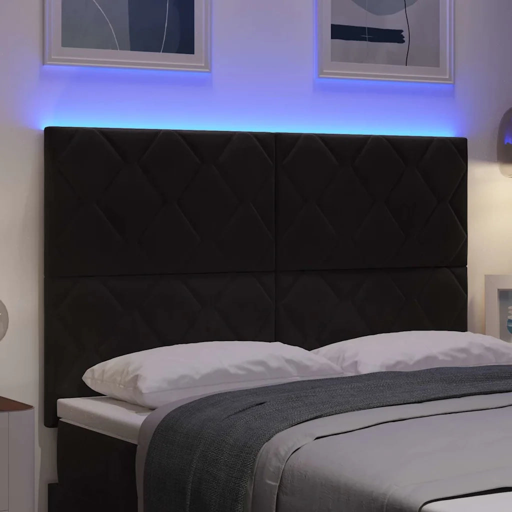 Testiera LED con testiera Nero 160 cm Pelle Sintetica 3338536