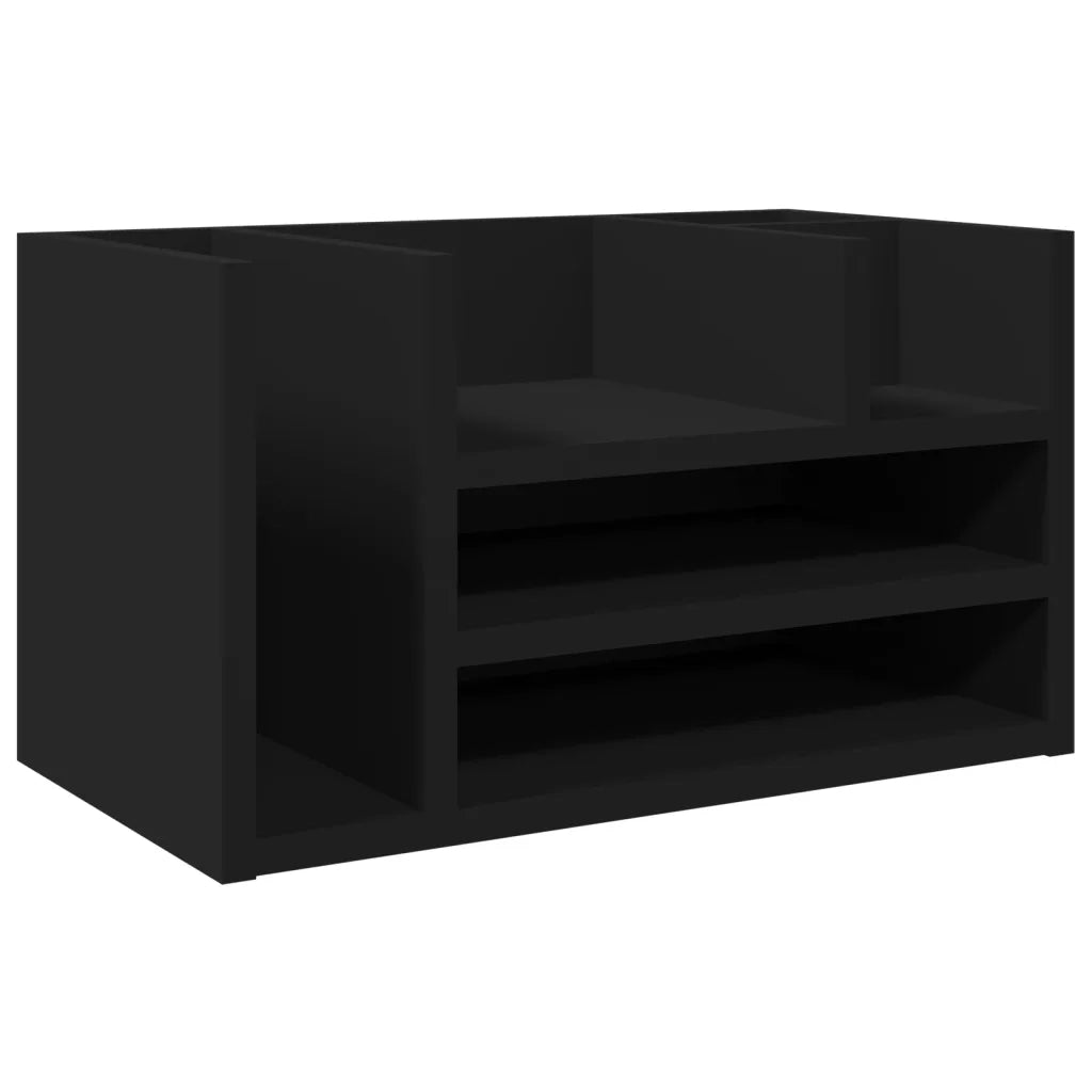 Organizer da Scrivania Nero 44,5x24x25 cm in Legno Multistrato 848039