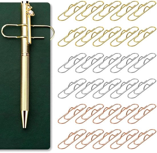 Clip per Penna in Metallo - Pennenholder Multifunzionale - 30 Pezzi - 3 Colori