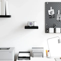 Scaffale a Parete Nero Lucido 23x23,5x3,8 cm in MDF 323760