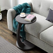 Tavolino da Divano Holeby con Rotelle e Piano Rotondo - Grigio [en.casa]