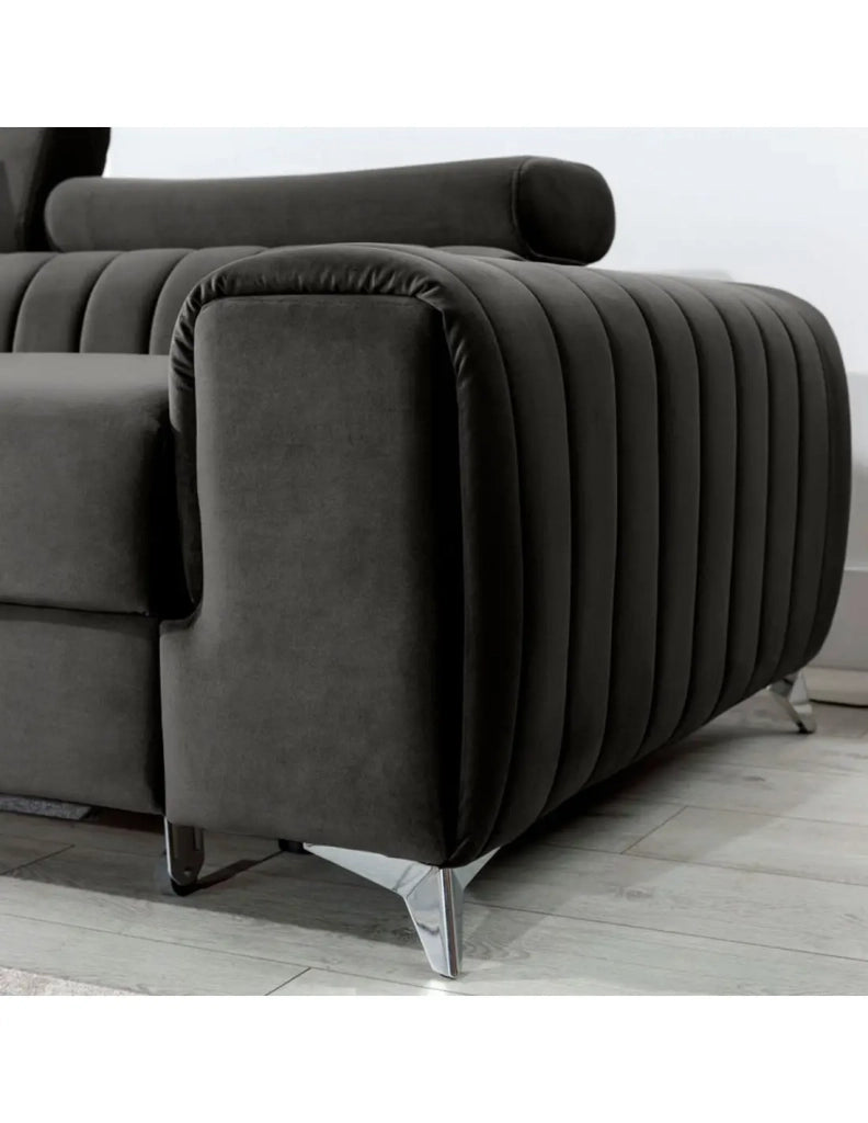Divano angolare sinistro Grigio scuro convertibile 3 posti JAYSON grande comfort