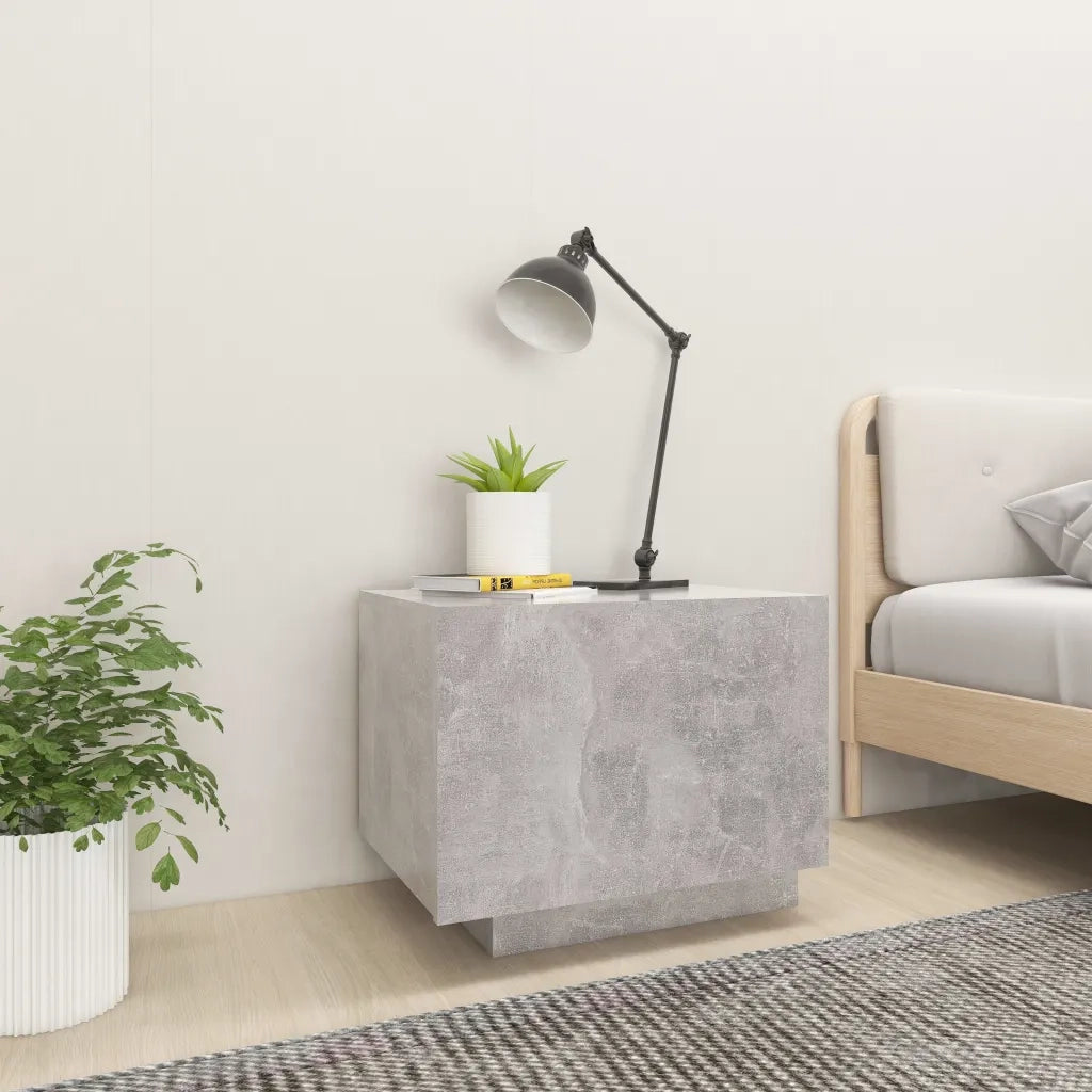Comodino-Tavolino da notte Grigio Cemento 100x35x40 cm in Legno Multistrato