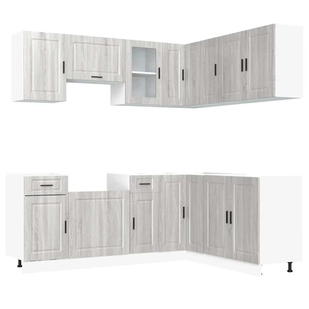 vidaXL Set Mobili da Cucina 11 pz Porto Grigio Sonoma in Truciolato