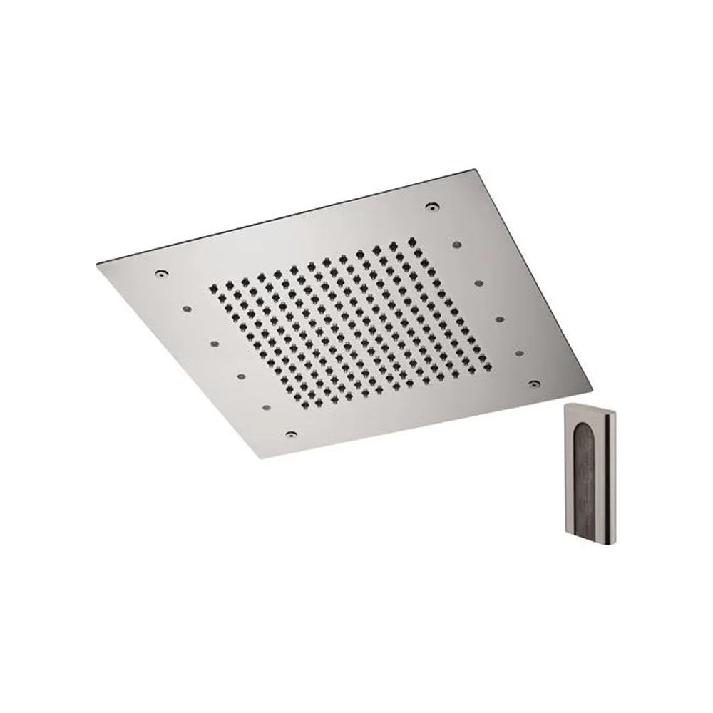Soffione a soffitto 1 getto 43x43 cm con led in acciaio inox