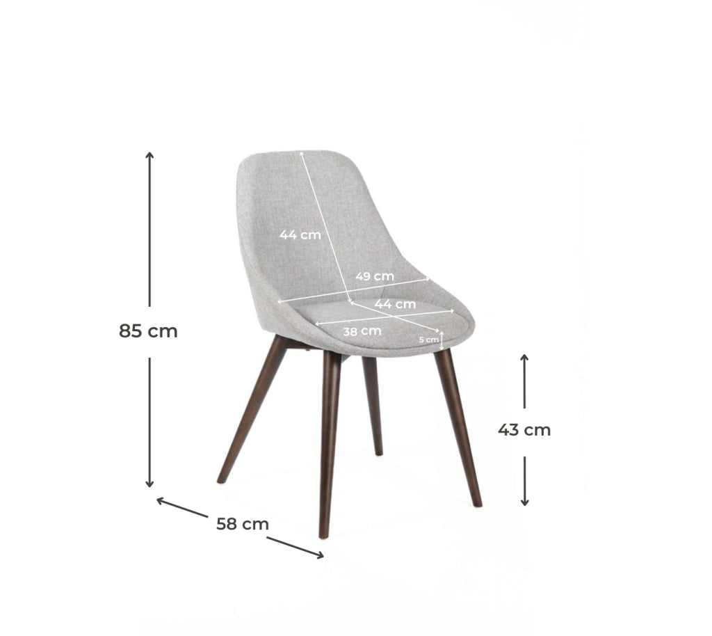 4x Sedia in Tessuto - 58cm x 49cm x 85cm