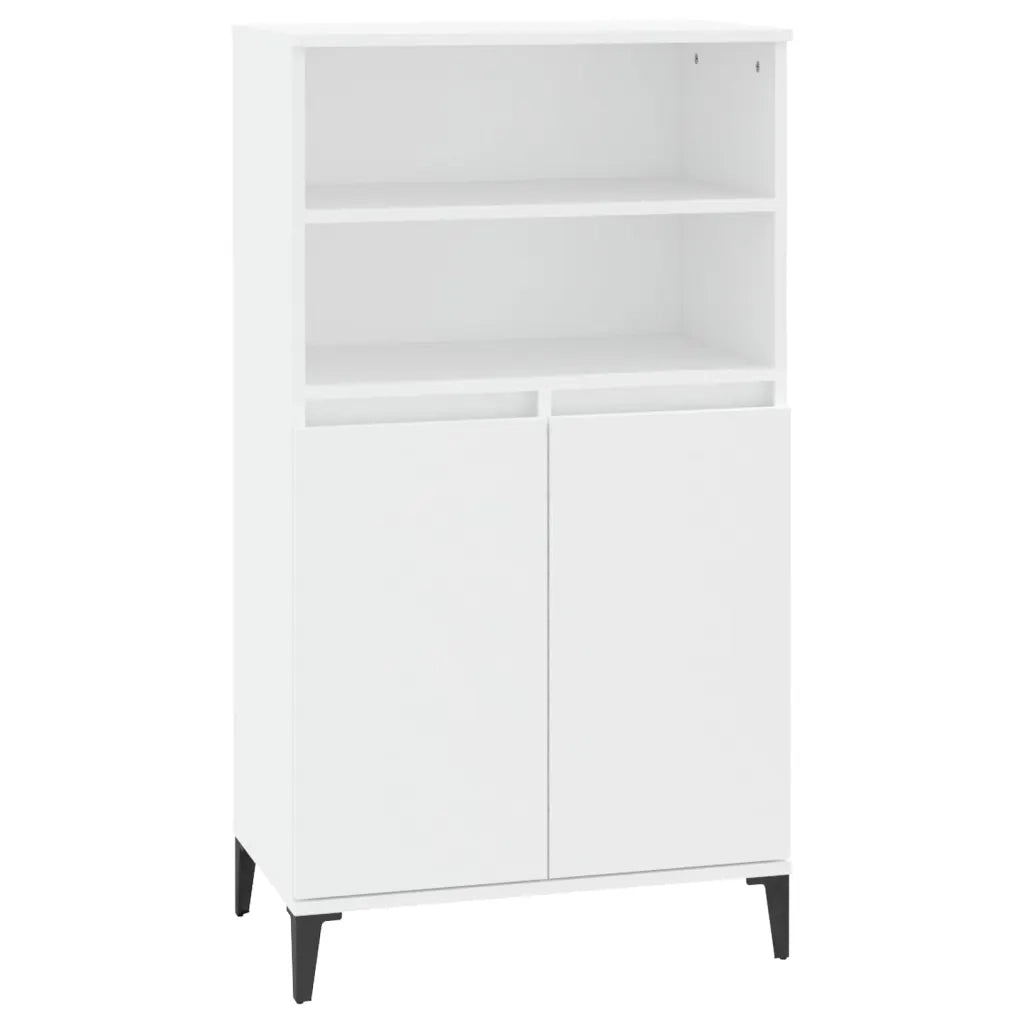 Credenza Alta Bianca 60x36x110 cm in Legno Multistrato