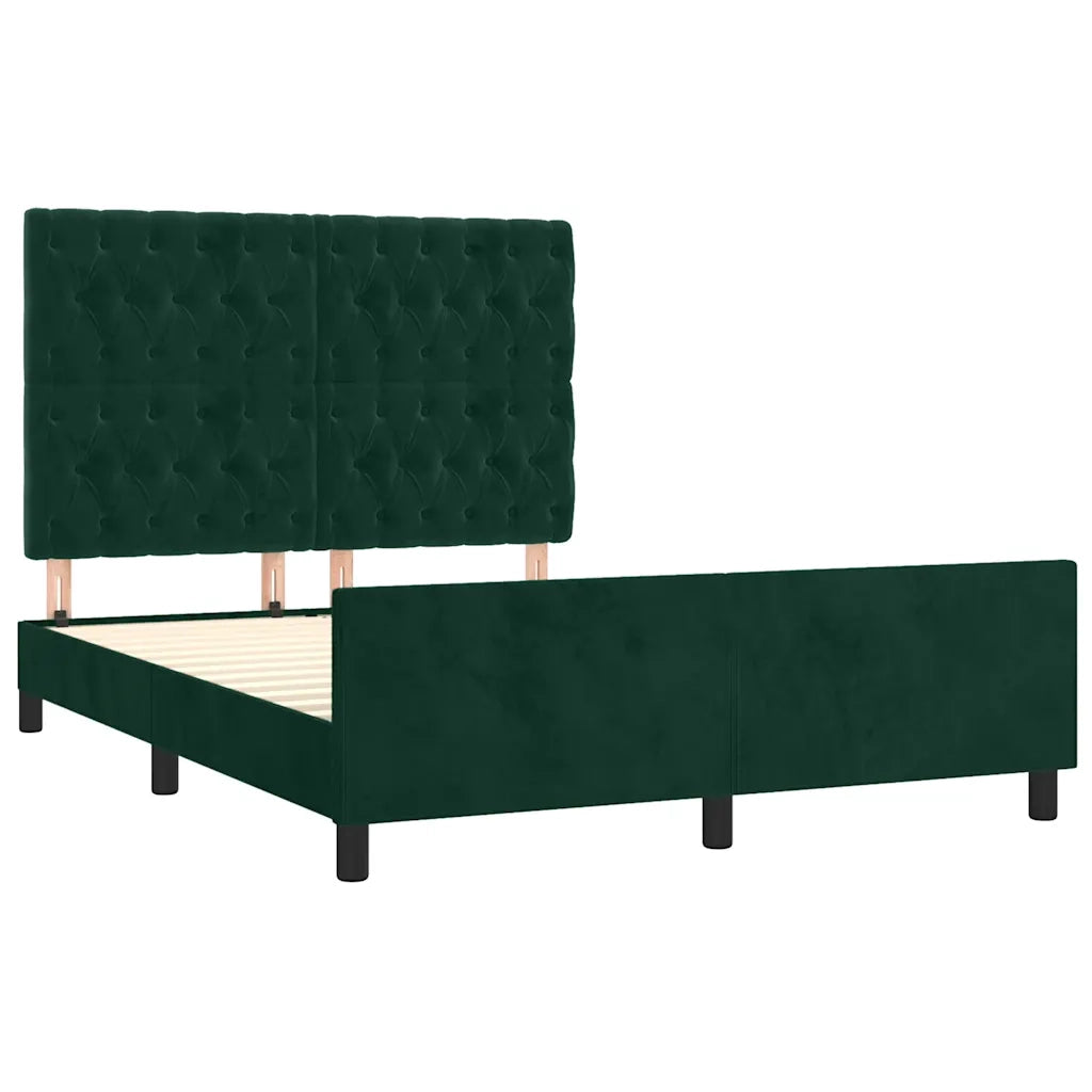 Giroletto senza Materasso Verde Scuro 140x190 cm in Velluto 3125937