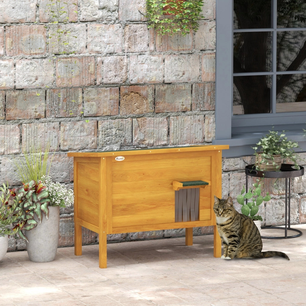 Casetta per Gatti da Esterno in Legno ¨C zephmum ¨C 85x50x68.5 cm Verde Naturale