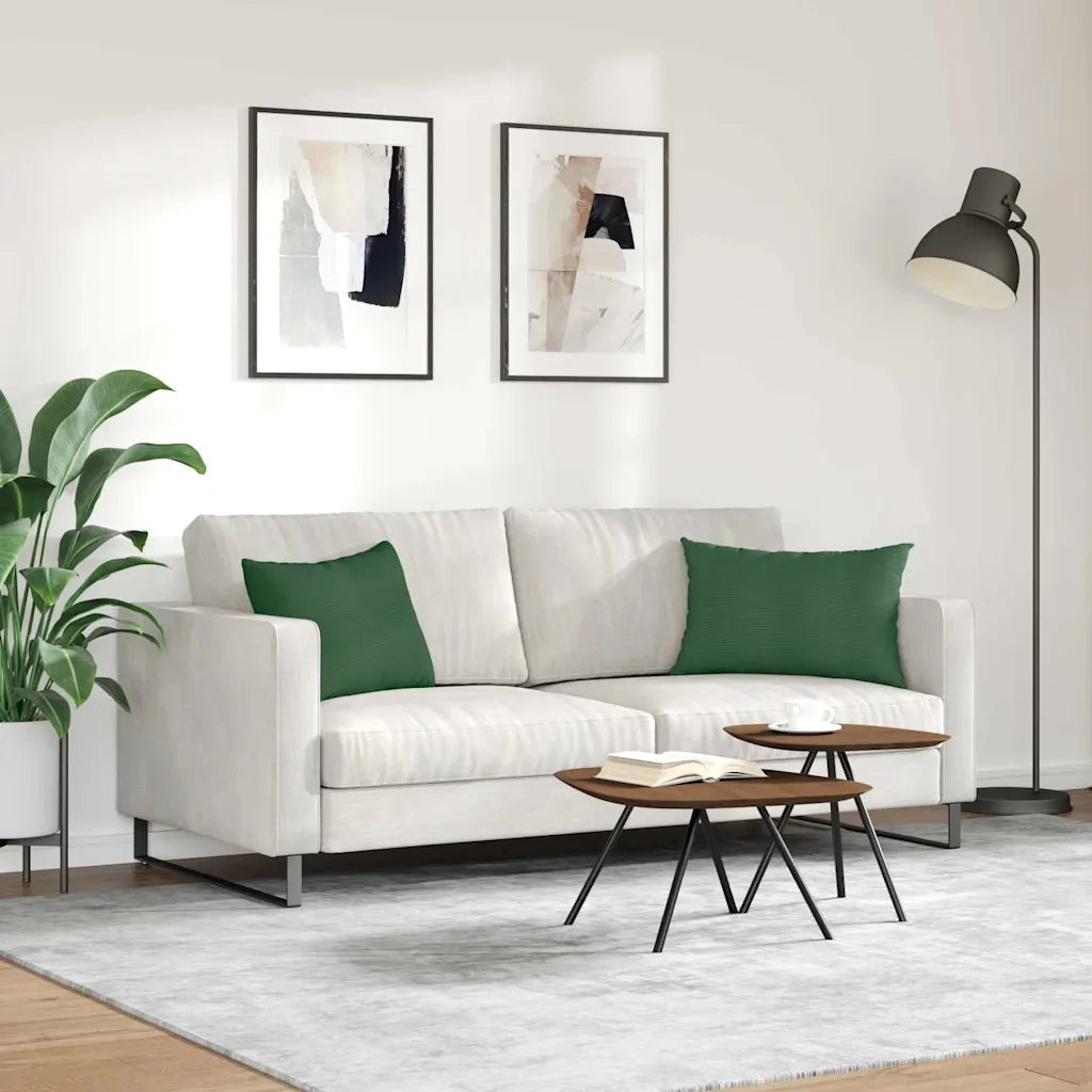Cuscini da Divano 2 pcs Verde Scuro 60 x 40 cm Tessuto in Cords 42013693
