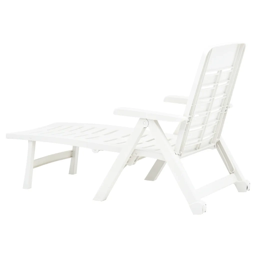 Lettino Prendisole Pieghevole in Plastica Bianco cod mxl 6413