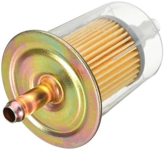 Filtro dell'aria universale - Cassetta trasparente in plastica - Finitura metallica - Connettori 3/8 pollici - Lunghezza 15 cm - Adatto per motocicli