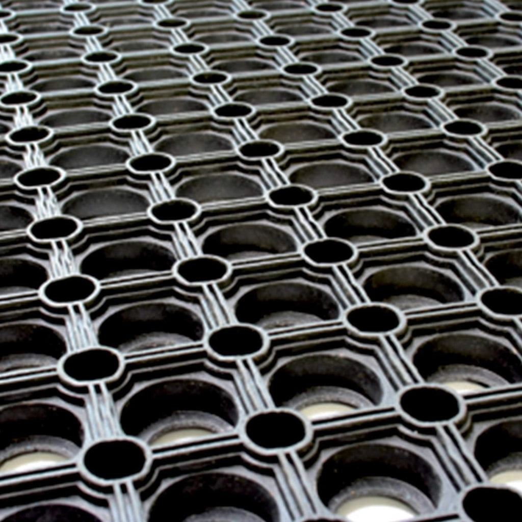 Zerbino antiscivolo Modulare Nido d'Ape Gomma Nera 50 x 100 cm