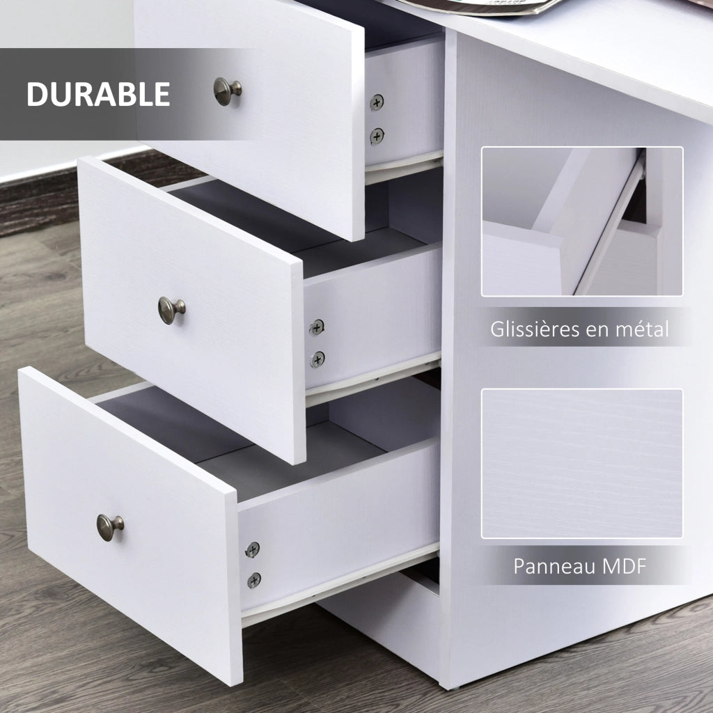 Scrivania con cassetti e scaffali ¨C Minimal ¨C bianco 120x49x72 cm
