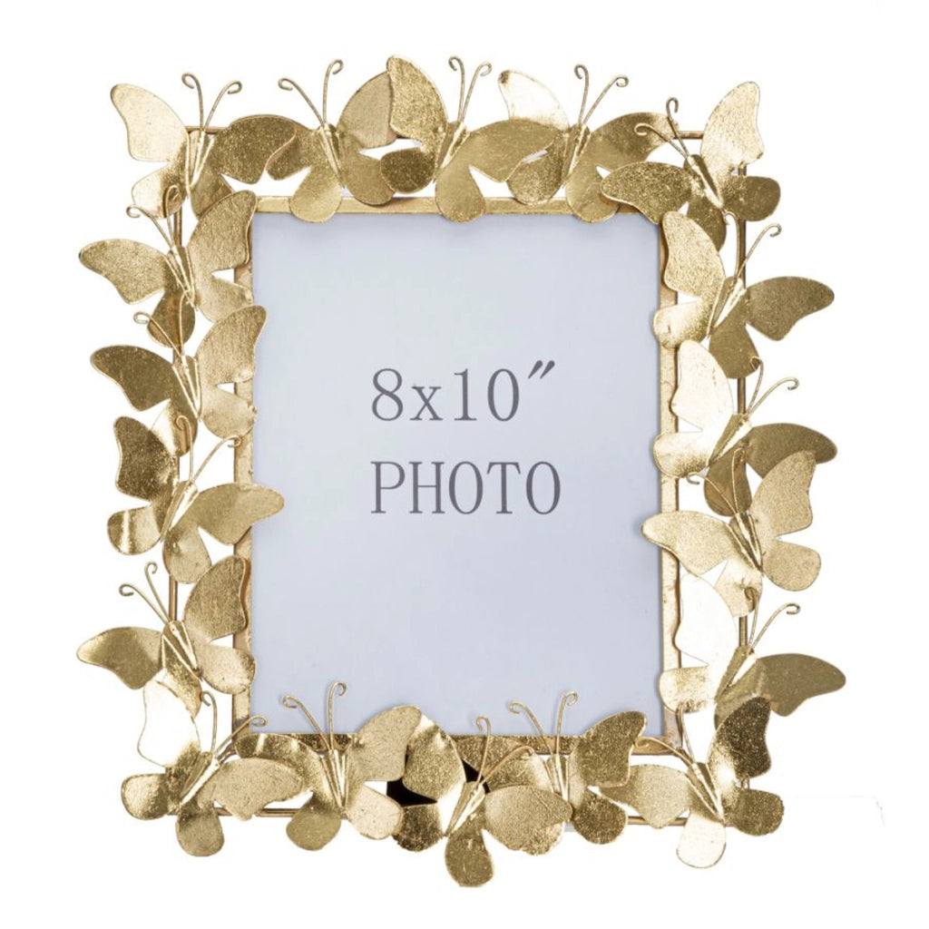 Portafoto Farfalla 23, Oro, Metallo, 35x15x38 cm