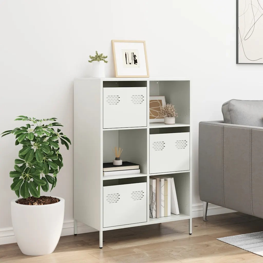 vidaXL Credenza Bianca 68x39x103,5 cm in Acciaio