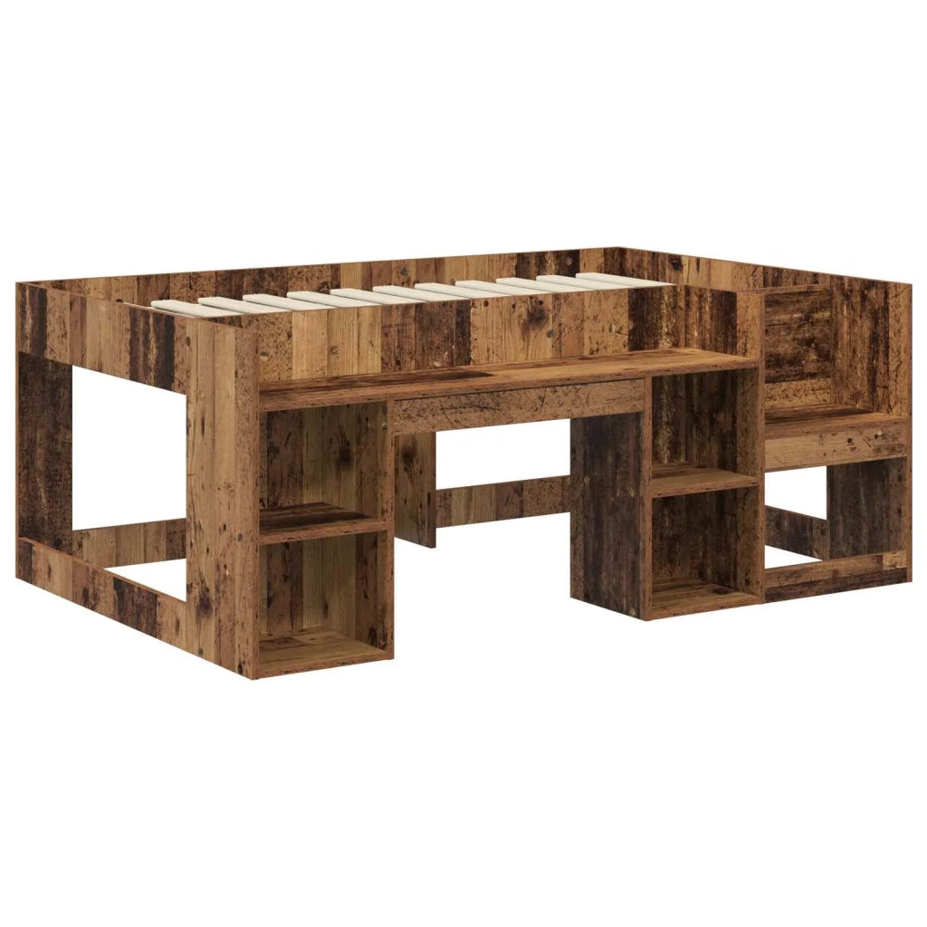 Telaio del letto | Letto per Bambini con storage Legno antico 80 x 160 cm