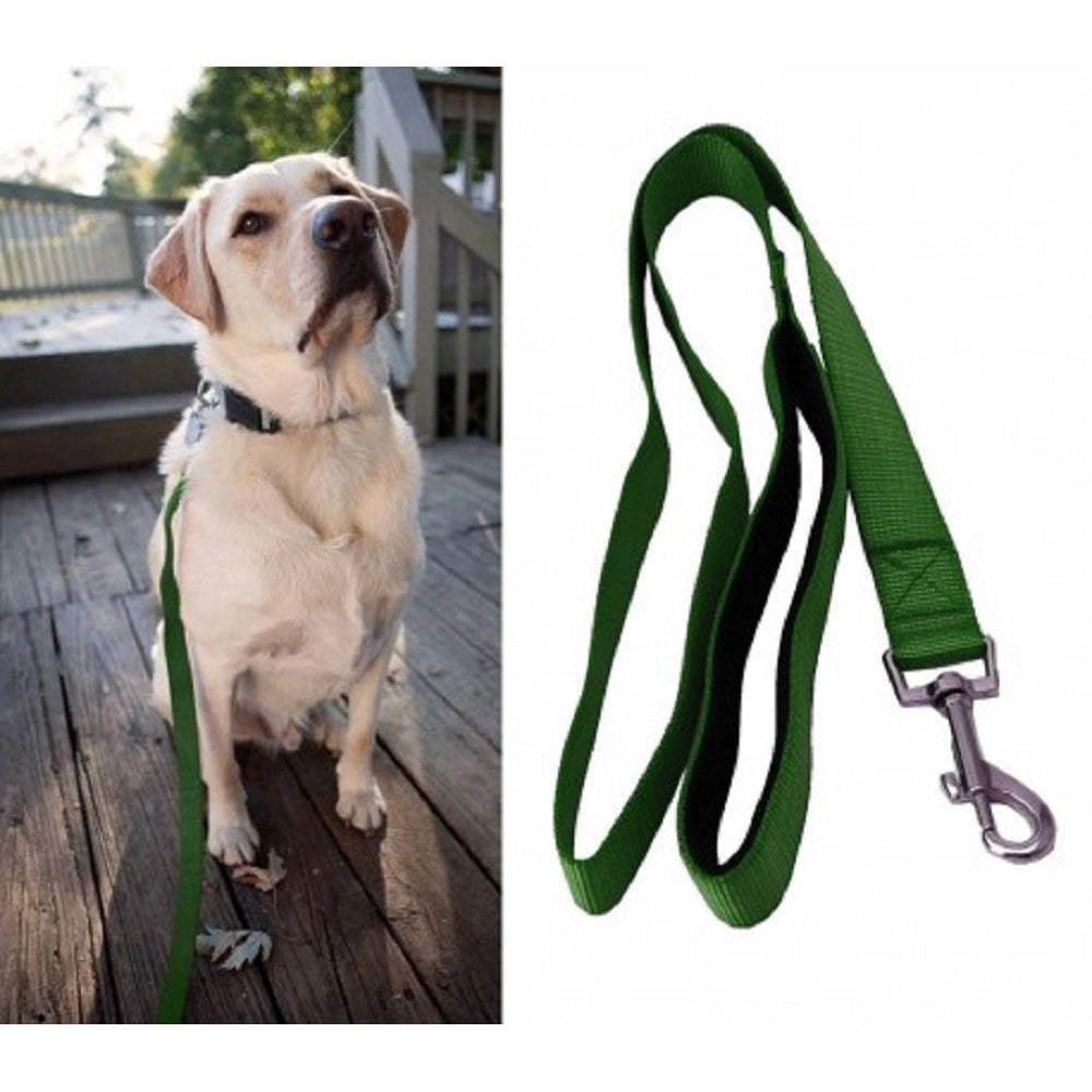 Trade Shop - Guinzaglio Corto Per Cane Cani In Nylon 120cm Verde Militare Con Moschettone -