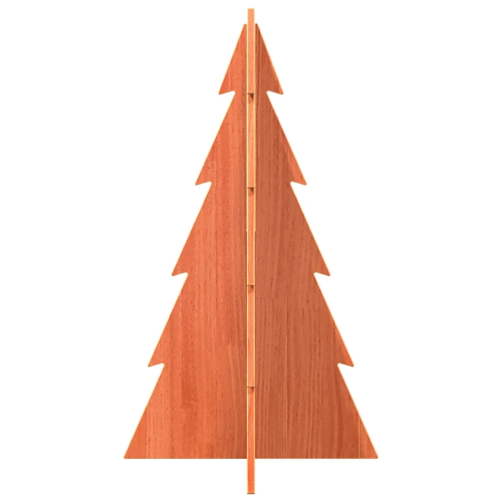 Albero di Natale Marrone Cera 80 cm in Legno Massello di Pino 858170