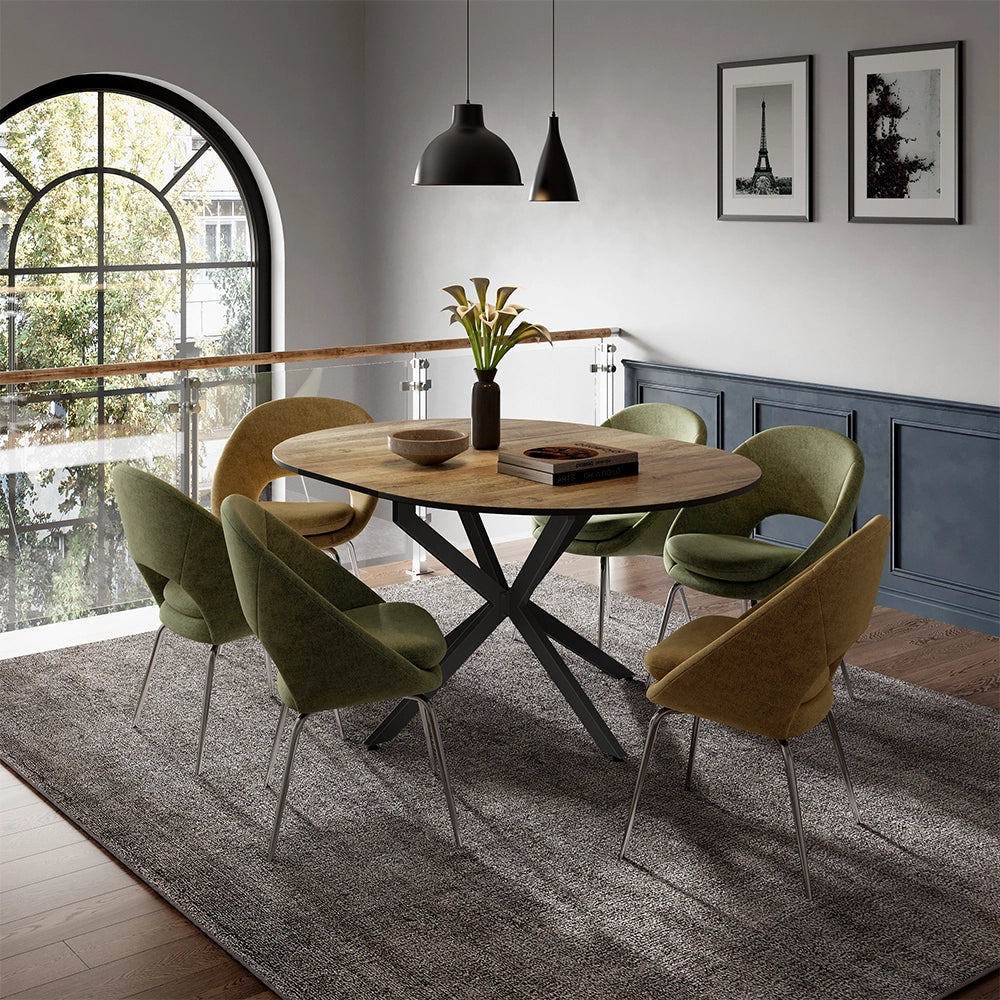 Vicco tavolo da pranzo allungabile Nero/quercia rustico 120 x 76.5 cm Estensibile