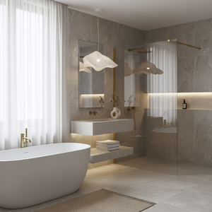 Parete Doccia Rea Flexi Transparent / Brush Gold 80