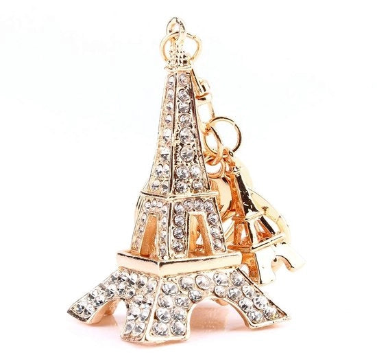 Sostegno per chiave a forma di Torre Eiffel con decorazioni 3D - Peso leggero - Portachiavi per borsa o tasca - Ideale come regalo per amici - Dimensioni 6,5x3,4 cm - Sostegno per chiave decorativo