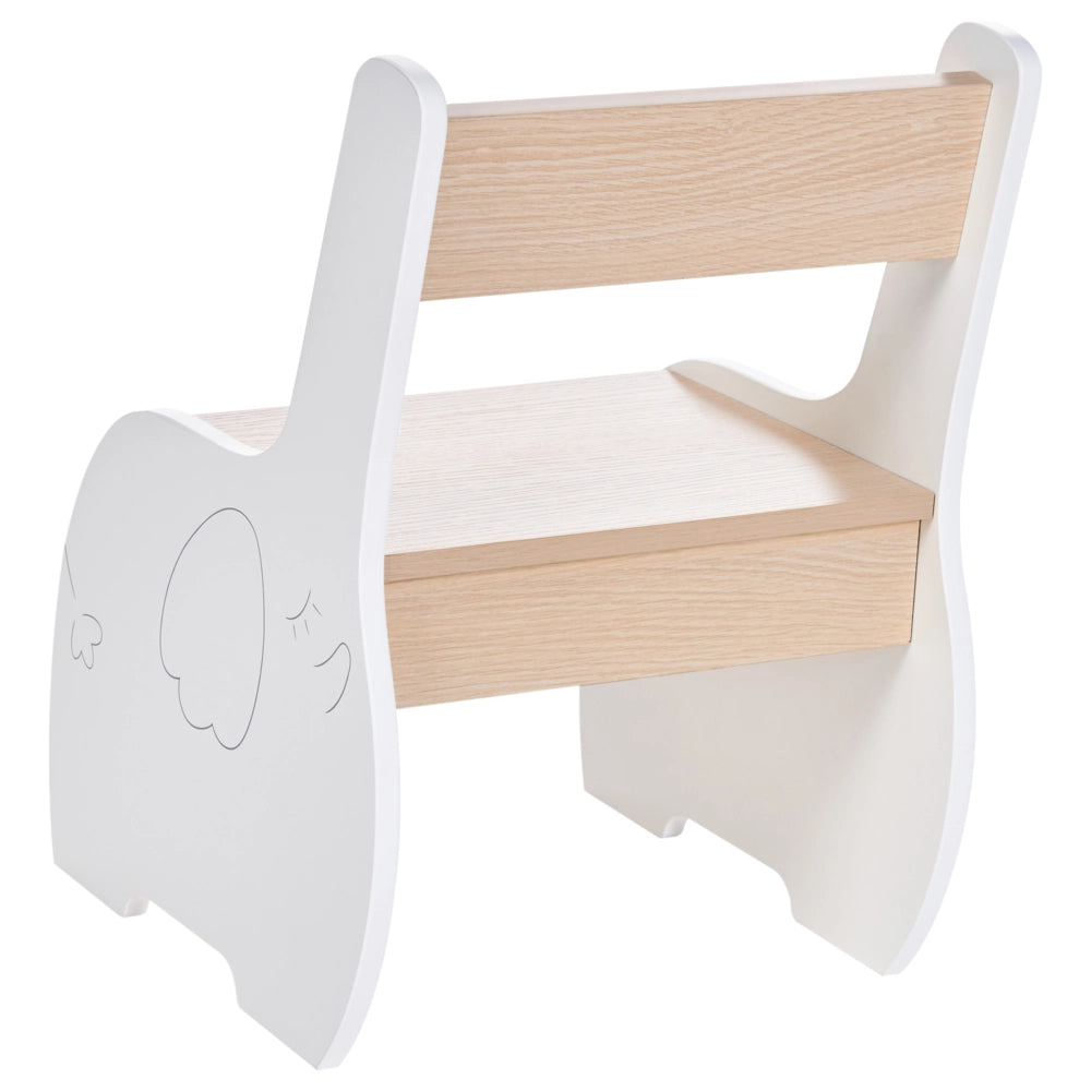 Set per bambini con tavolo 2 posti con sedie in legno bianco e chiaro cameretta elegante