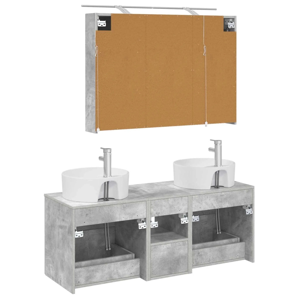 Set di mobili per il bagno 4 pcs Grigio Cemento 3406898