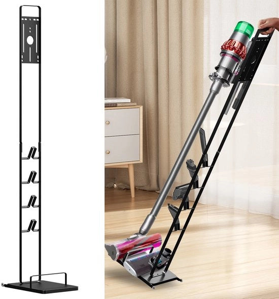 Supporto per aspirapolvere metallico - Supporto per pavimento - Base pesante - Supporto per accessori - Supporto per aspirapolvere a mano