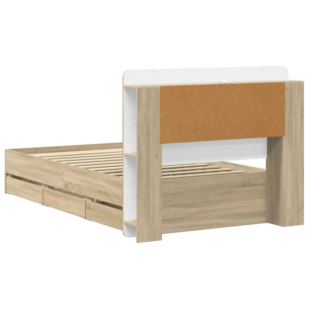 Struttura del letto con stoccaggio e testata Rovere Sonoma 3434002