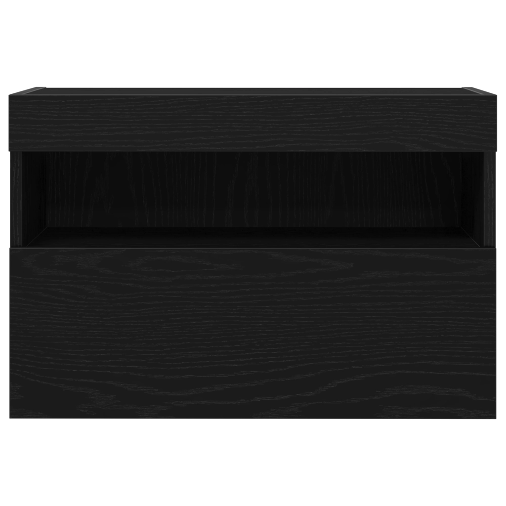 Mobile TV  con luci LED Rovere Nero 60x30x40 cm