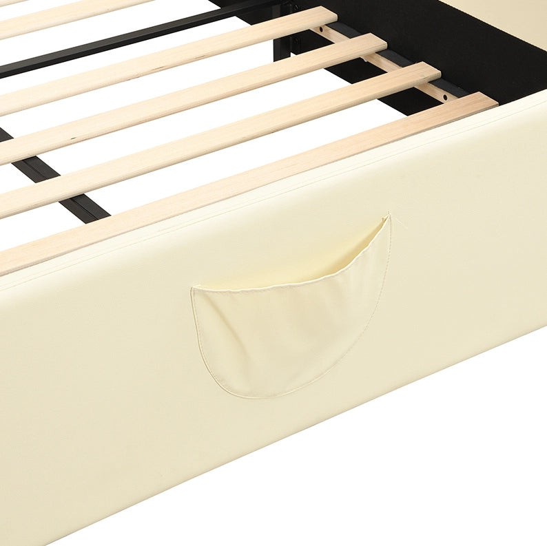 Letto per bambini 140x200 cm con scivolo e scala; PU; beige