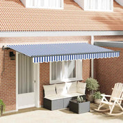 vidaXL Tenda Retrattile Blu e Bianco 400 x 200 cm